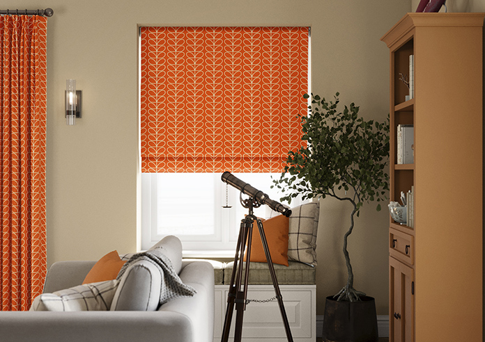 Orla Kiely Linear Stem, Persimmon - Twist&Fit Roman Blind - Image 3